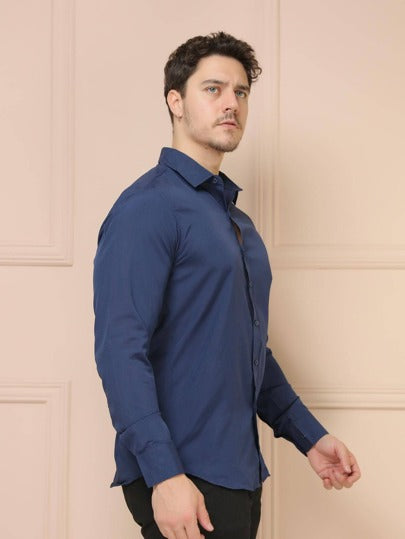 Camisa Social Masculina Manga Comprida Slim