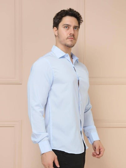 Camisa Social Masculina Manga Comprida Slim