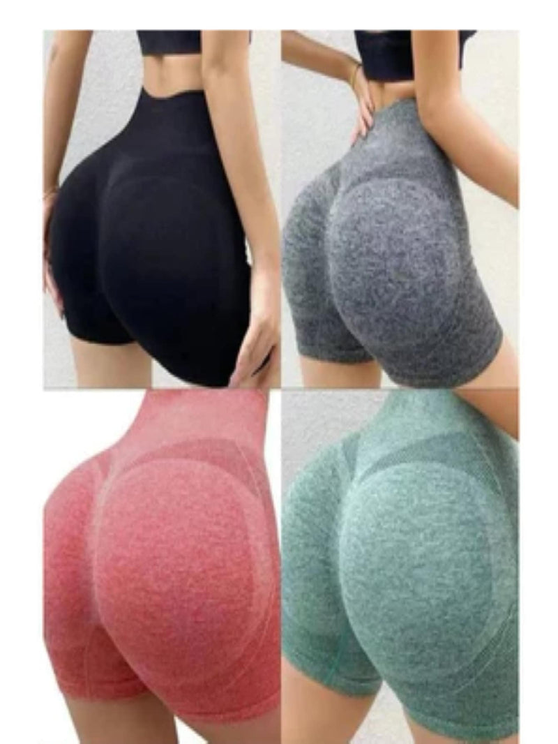 conjunto de 3 peças Calções Esportivos De Alta Elasticidade Sem Costura Para Mulheres Respirável